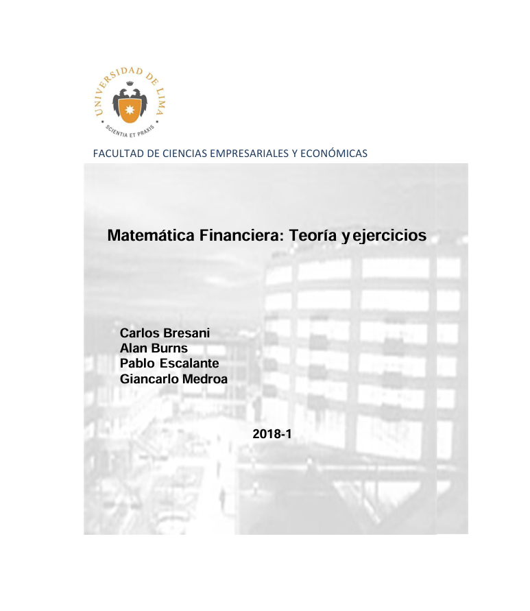 ELEMENTOS FUNDAMENTALES DE MATEMÁTICAS FINANCIERAS