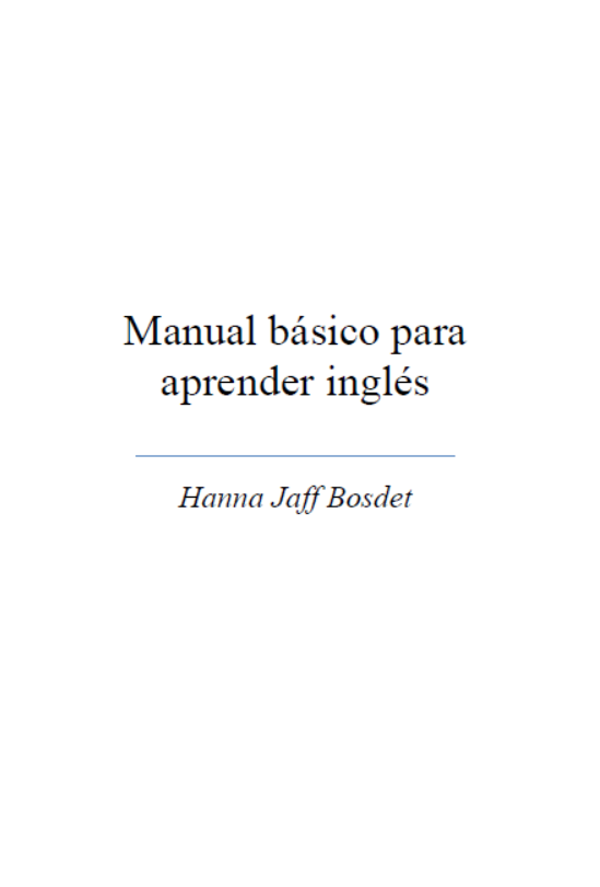 MANUAL BÁSICO PARA APRENDER INGLÉS